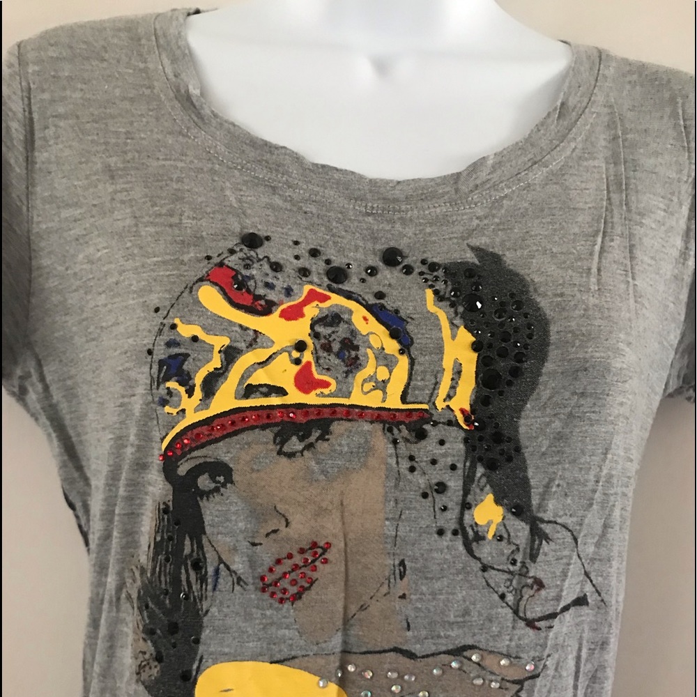 T-Shirt with Rhinestones on the front